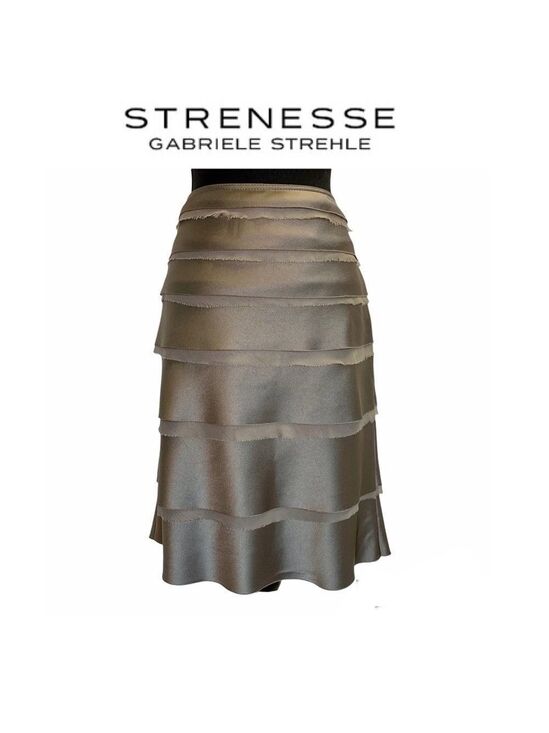 STRENESSE Dresses & Skirts - STRENESSE Gabriel Strehle Gray Layered Silk Skirt